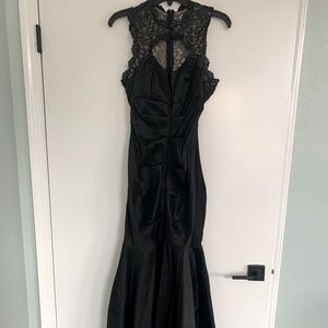 Formal Black Satin Mermaid Evening Gown